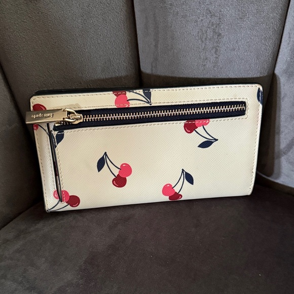 Kate Spade Cream Wallet with Cherry Design - Picture 2 of 3
